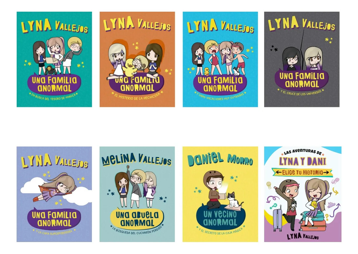 PACK LIBROS UNA FAMILIA ANORMAL- LYNA VALLEJOS ( 8 LIBROS )
